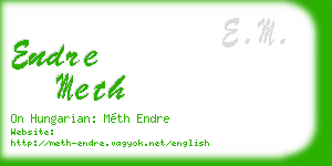endre meth business card